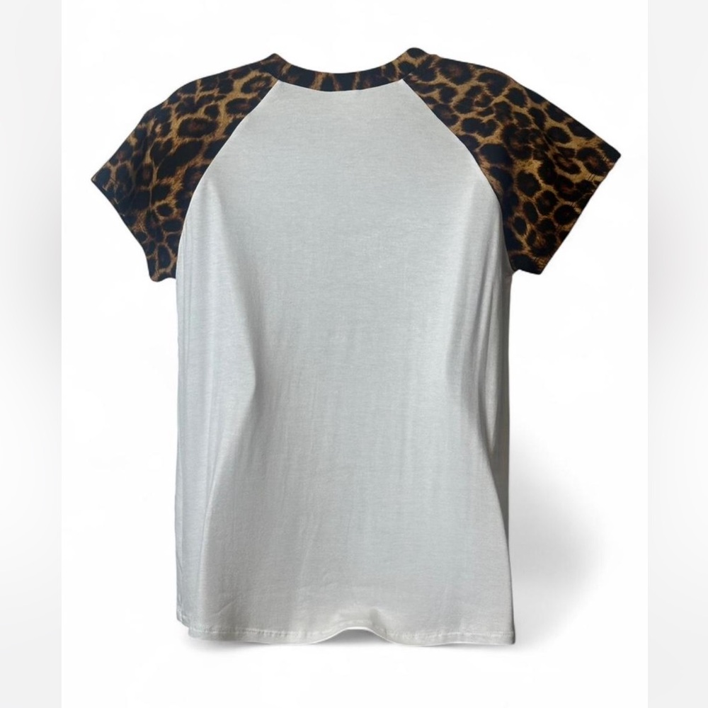 Leopard Sleeve Baseball Tee - Picture 5 of 12
